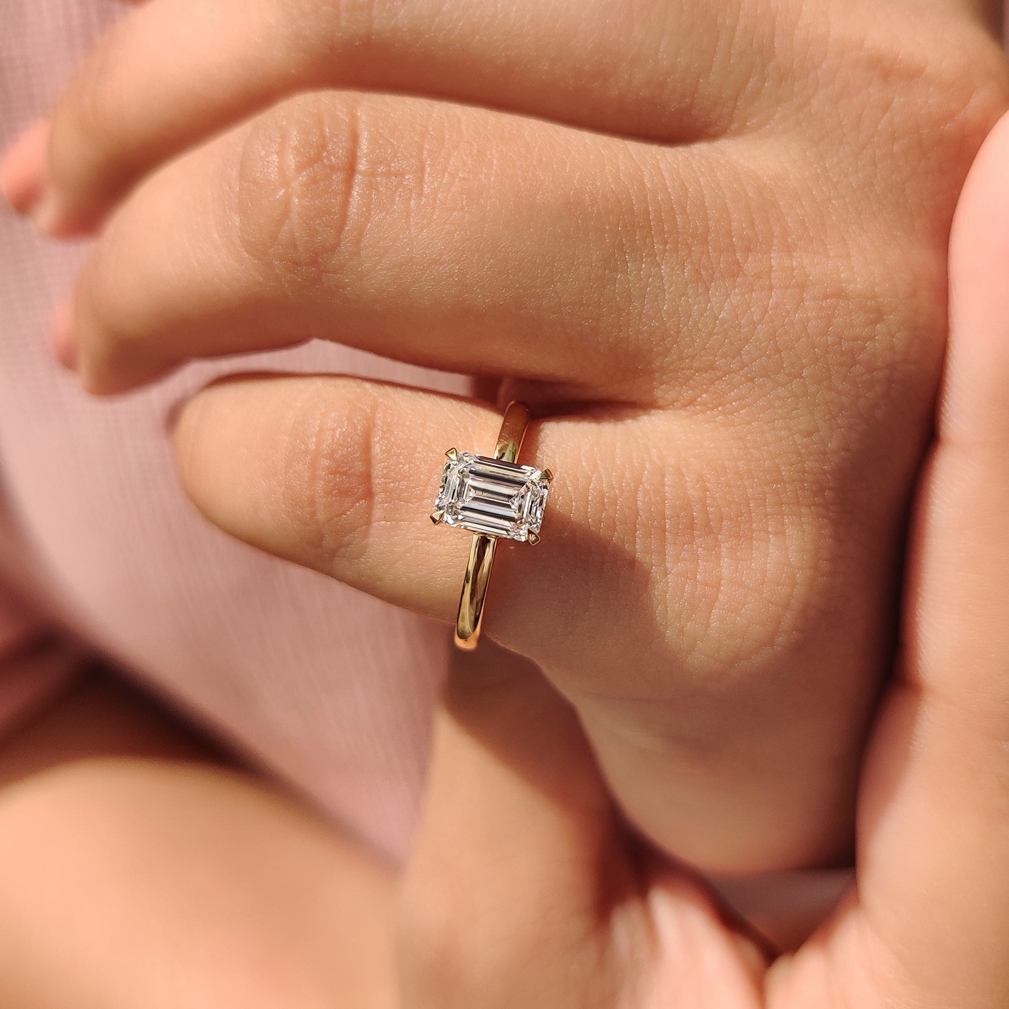 Cushion Hidden Halo Lab Grown Diamond Engagement Ring